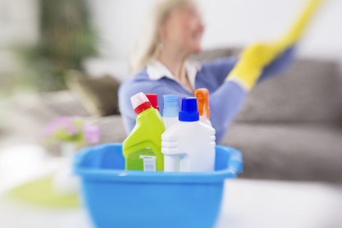 Local Collierswood carpet cleaner removing stains from a hallway carpet