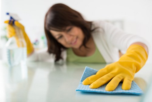 Collierswood office cleaners sanitising high-touch workplace surfaces